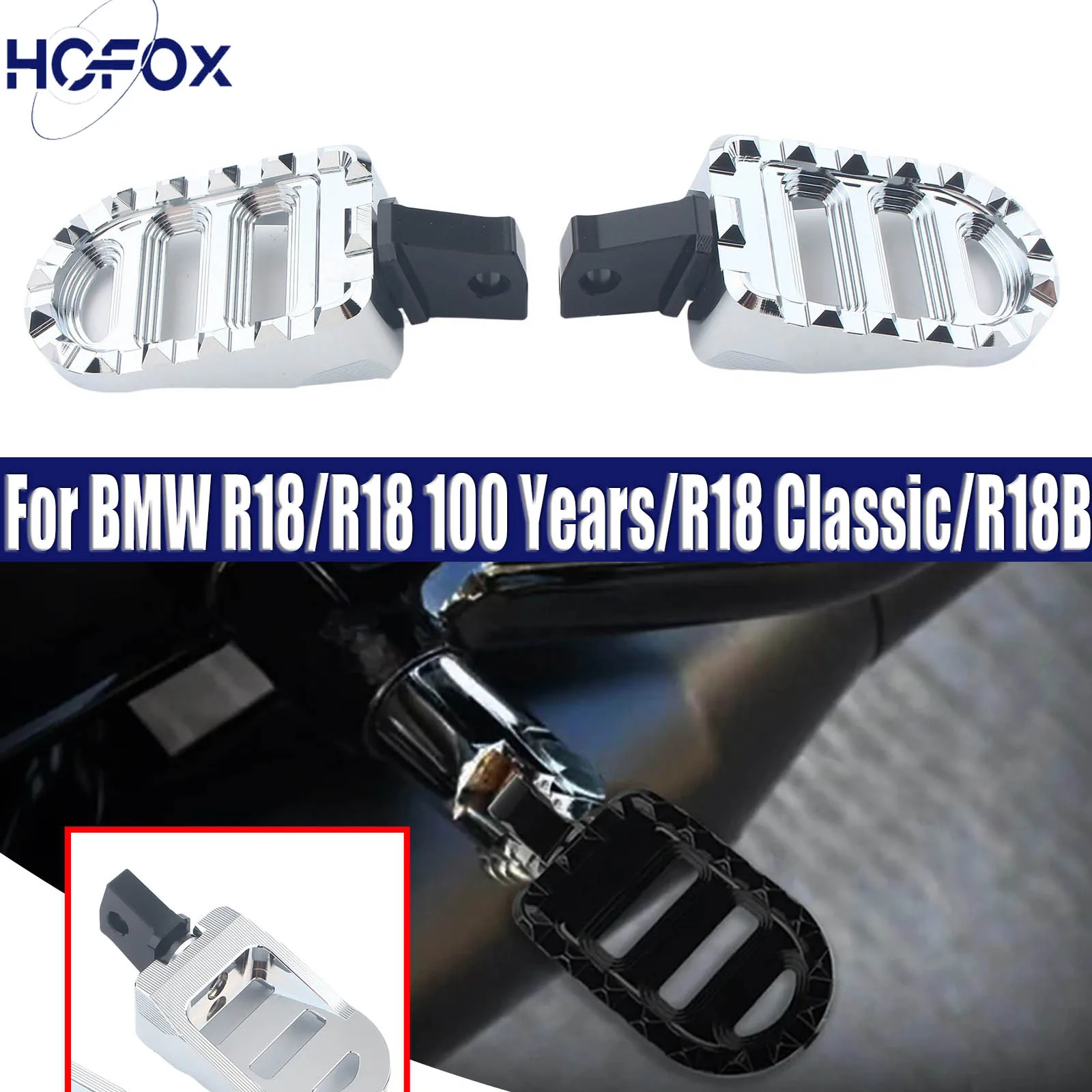

For BMW R18/R18 100 Years/R18 Classic/R18B 2020-2023 Front Foot Pegs Adjustable Footrests