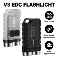V3 Led Keychain Portable Flashlight Usb Charging Waterproof Rechargeable Uv Powerful Mini Type C High Powered Flashlights Pocket