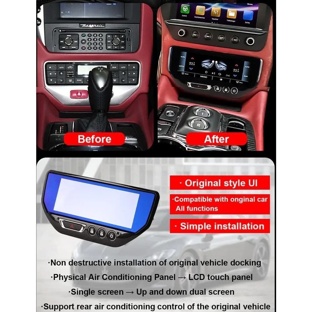 Fit For Maserati GranTurismo GT 2007-2015 Air Conditioning AC Panel Digital Climate Temperature Control Touch Display Screen 7