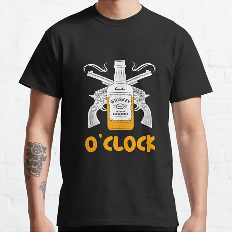 

Whiskey o'clock, Funny Gift t shirt for Whiskey Lover 100% cotton printed Graphic clothes 0524 Large size tops S-6XL