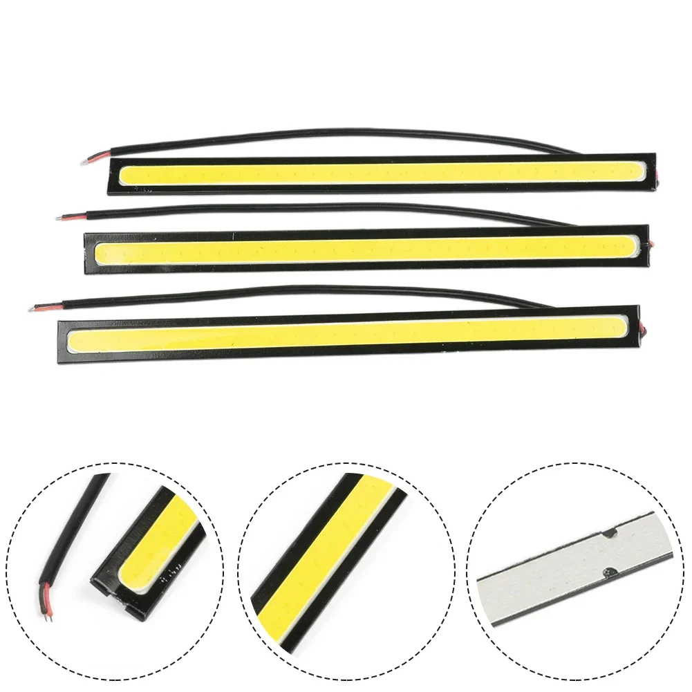 3pcs Car Led Light Bar Styling LED COB Headlight White LED Atmosphere Light Auto Daytime Running Lights DC 12V 17cm