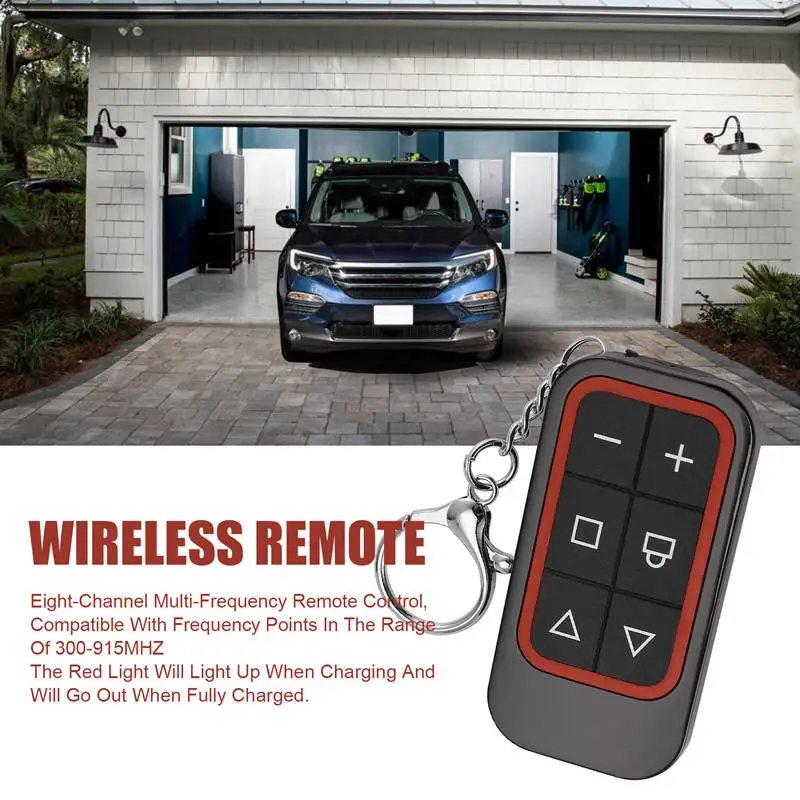 Wireless Remote Control 8-Channel Multi-Frequency Garage Door Rechargeable Full-Frequency Copy Remote Control