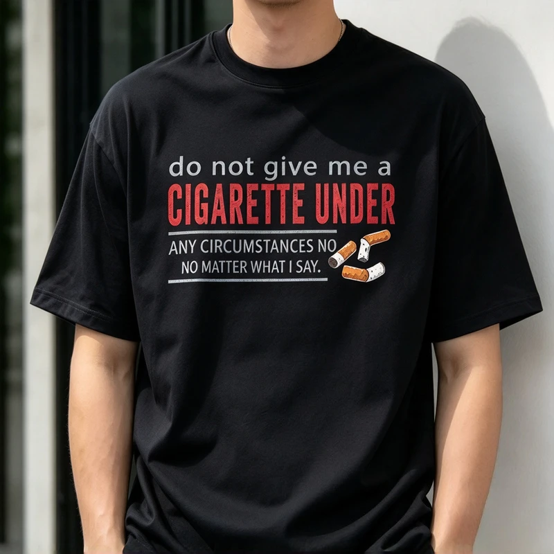 Funny Anti Smoking Slogan T Shirt Do Not Give Me A Cigarette Graphic Tee Casual Daily Wear Short Sleeve Cotton Unisex Y2k Top