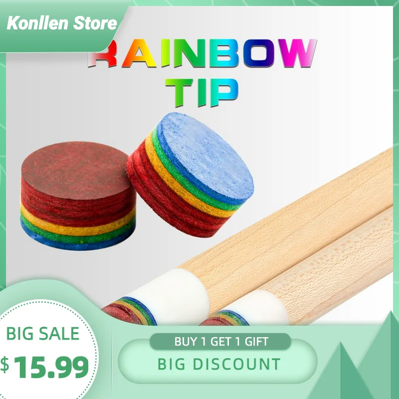 Rainbow tip billiard 12mm 14mm Multi-Layers Pool Cue Stick Tip Billiards Pool Cue Tip Good Elasticity Tip Billiard Accessories