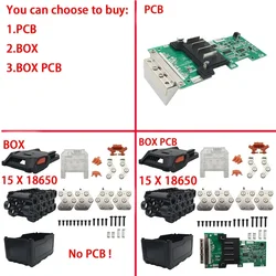15*18650 Li-ion Battery Case Charging Protection Circuit Board Label Box For AEG For RIDGID 18V 3.0Ah 9Ah LED Battery Indicator