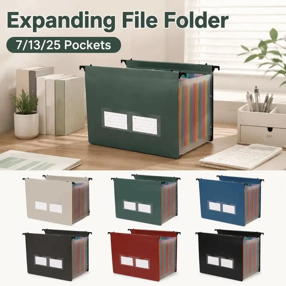 7/13/25 Pockets Expanding File Folder Waterproof Large Capacity Test Paper Storage Bag Multifunctional Dustproof