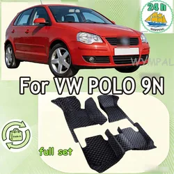 Custom Automotive Car Floor Mats For VW POLO 9N 2002 2003 2004 2005 2006 Auto Luxury Leather Men Women Car Mats Full Coverage