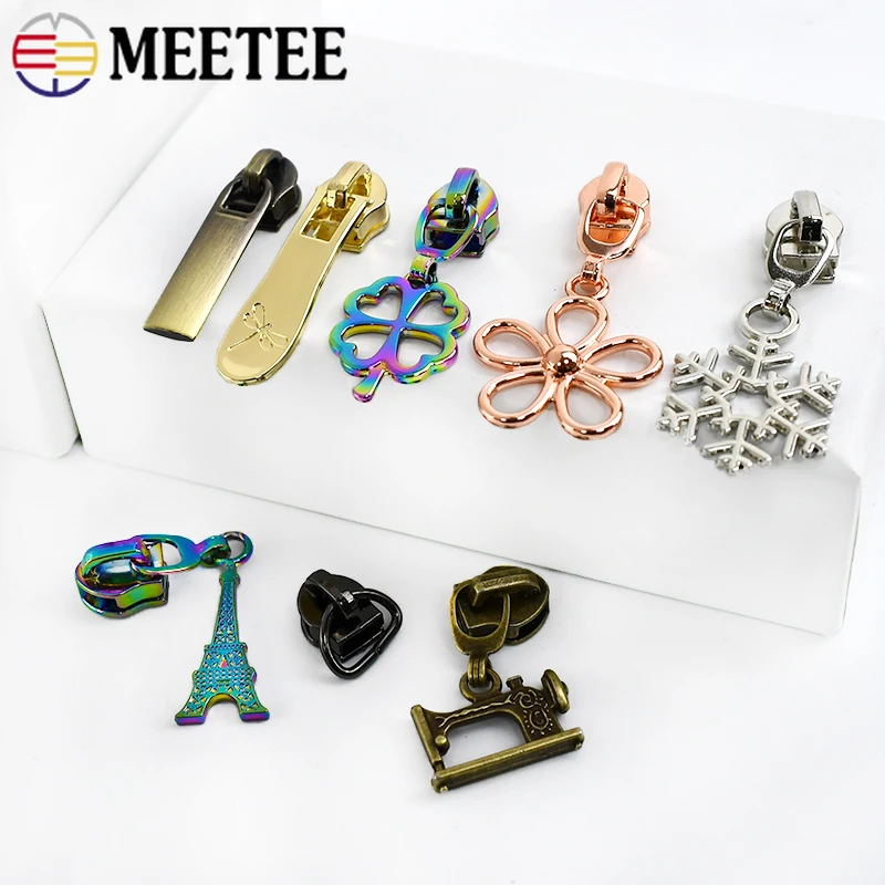 

10/30Pcs Meetee 5# Nylon Zippers Slider for Pocket Bag Decor Zipper Puller Luggage Jacket Zips Head Repair Kits DIY Accessories