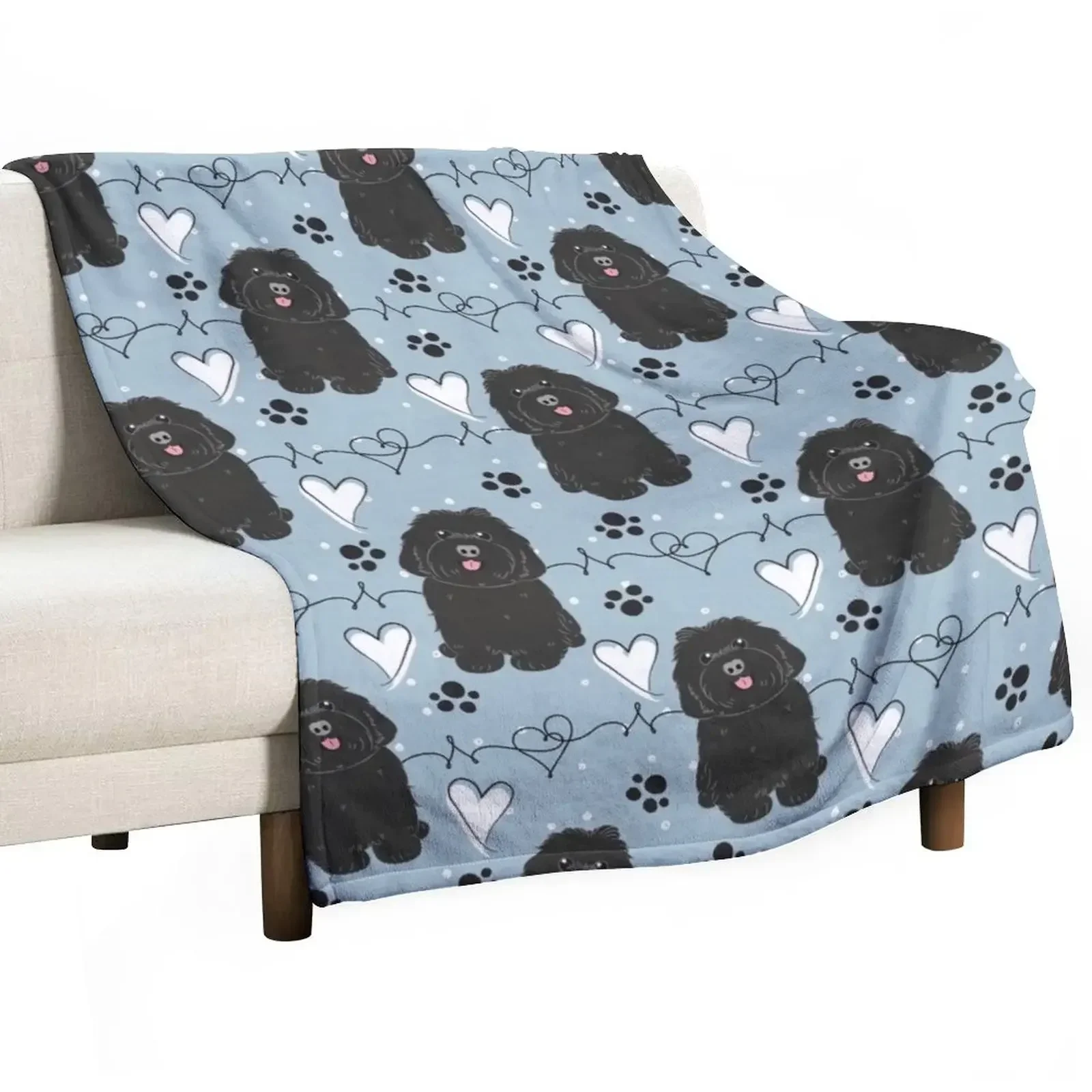 

LOVE Black Havanese Dog Throw Blanket for babies wednesday Giant Sofa Picnic Blankets