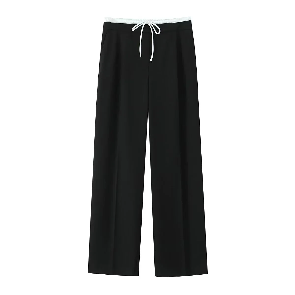 HXAO Vrouwen Broek Zomer Baggy Broek Voor Vrouw Plooien Casual Zwarte Broek Kantoor Lace Up Vloeiende Broek Boxer Grijze Damesbroek