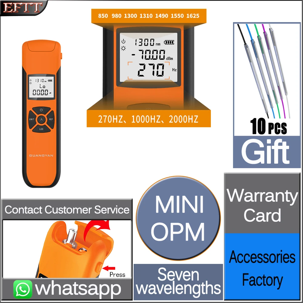 Rechargeable Mini Fiber Optical Power Meter FTTH OPM Laser Tool Visual Fault Locator VFL Network Cable Test FC/SC/ST