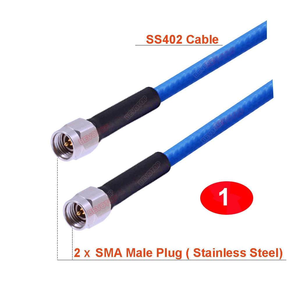 1PCS 18GHZ SMA SS402 Cable SMA Male / Female High Quality High Frequency Low Loss SS-402 Test Cable RF Coaxial Pigtail Jumper