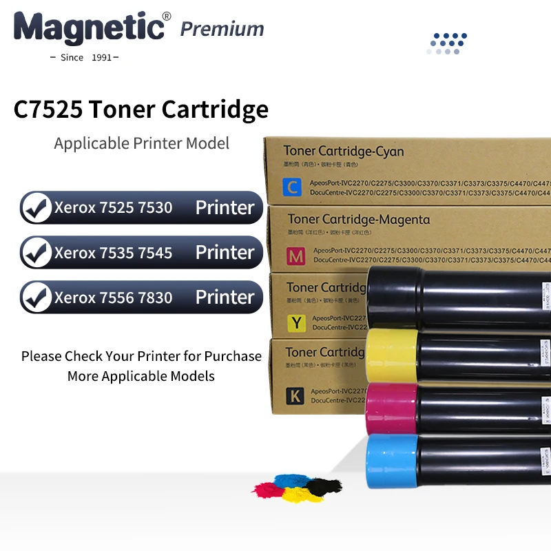 C7525 Compatible Color Powder Copier Toner Cartridge C7525 for Xerox WorkCentre 7525 7530 7535 7545 7556 7830 7835 7845 7855