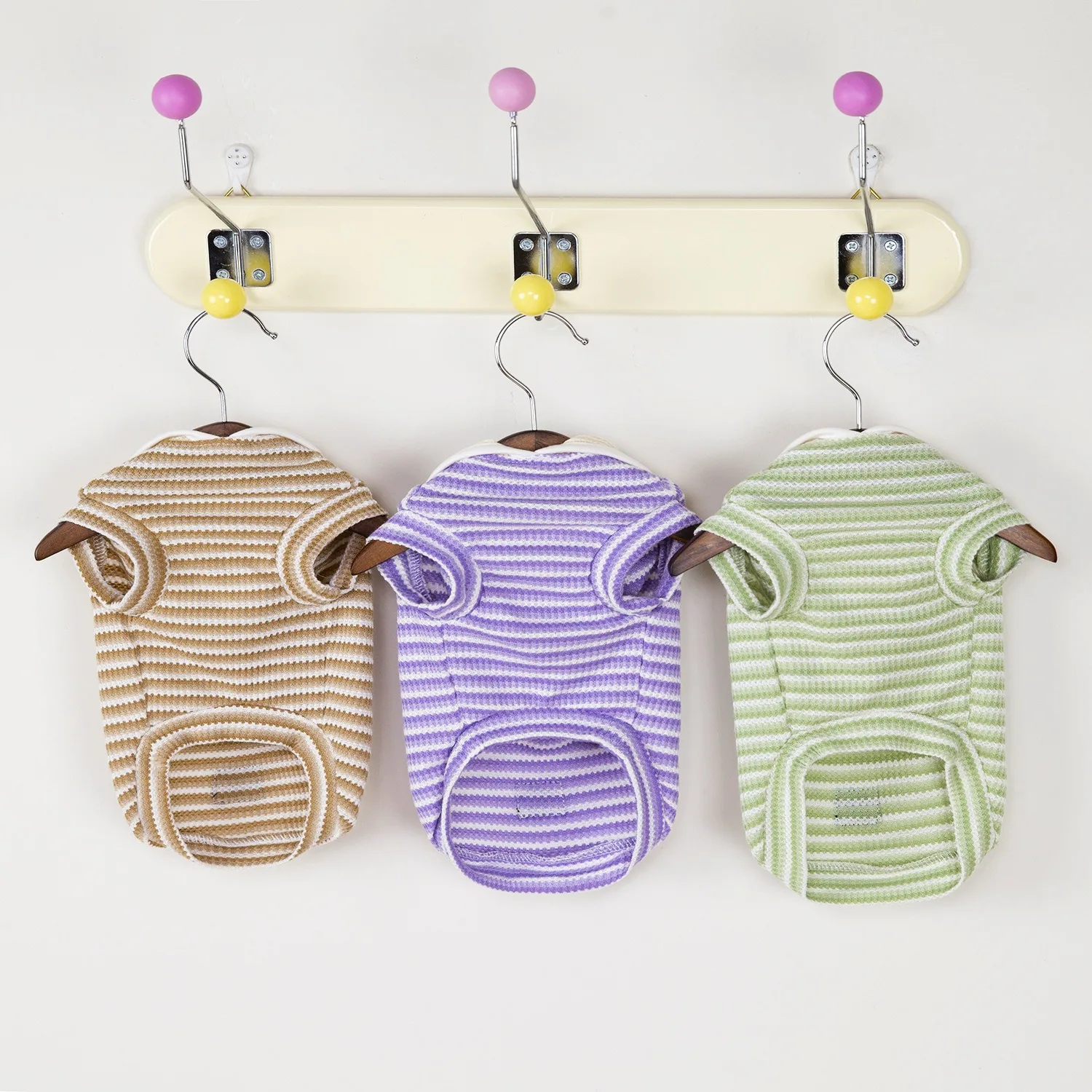 

Spring and Summer Dog Clothes Teddy Lapel Striped T-shirt Thin Breathable Small Dog Vest Pet Breathable Apparel