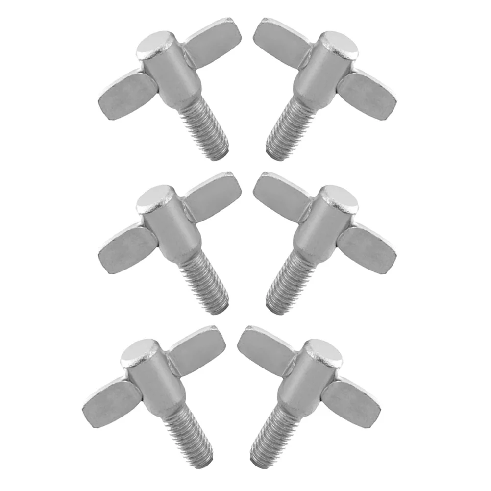 

6Pcs Drum Cymbal Stand Wing Screws Metal Replacement Fastener Nuts Drum Hardware Tool Percussion Instrument Repair Kit