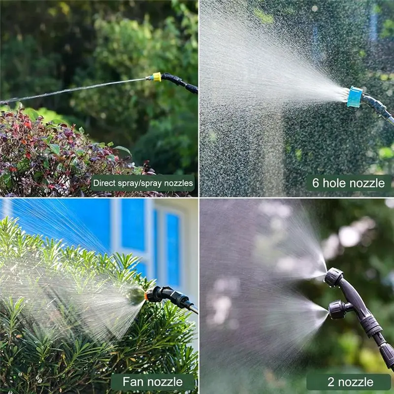 PZHI Battery Powered Sprayer Electric Watering Wand with 3 Nozzles 16.4FT Hose Rechargeable 2000mAh for Garden Plant Car