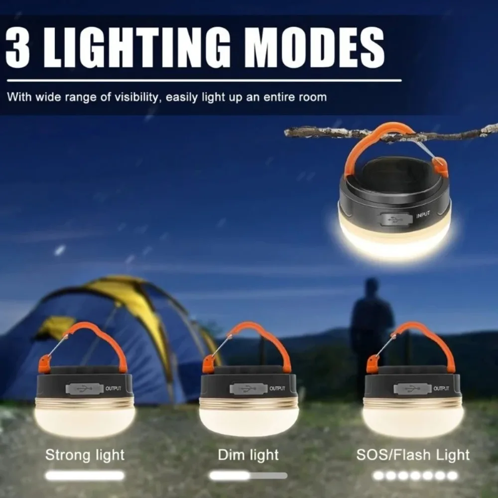 LED Lantern Portable Camping Light 3 Lighting Modes Camplights Hanging Rechargeable Outdoor Tent Home Emergency Lamp with Magnet