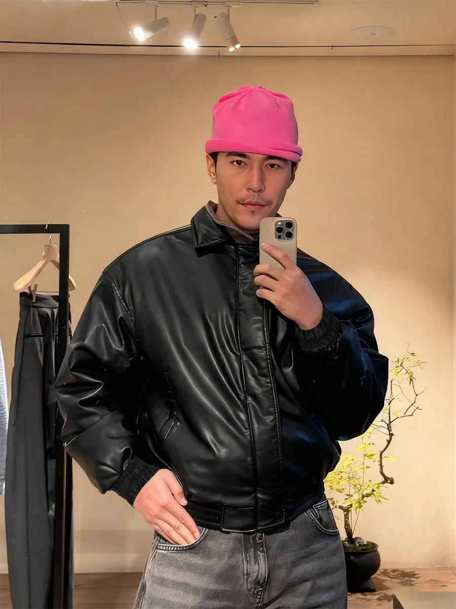 

Мужская зимняя куртка Lownn Kanye в американском ретро-стиле из искусственной кожи, утепленная хлопком, свободного кроя, повседневная, цветная