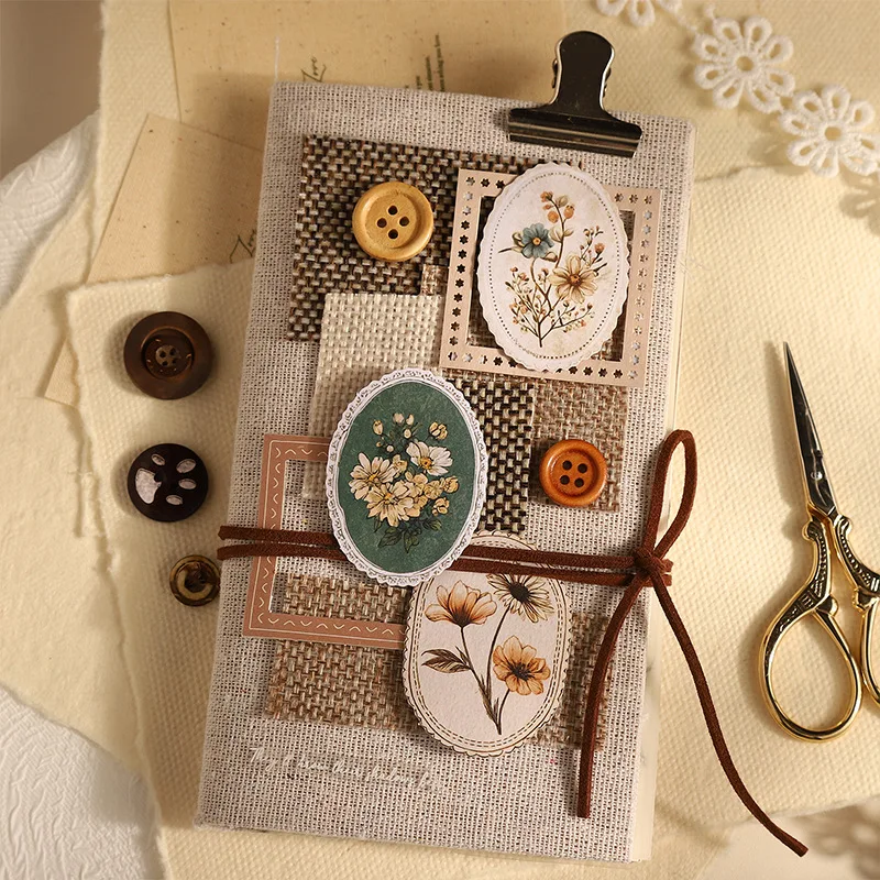

Garden Sticker Pack 1box Retro Floral for DIY Journaling Scrapbooking Sticker Self Adhesive