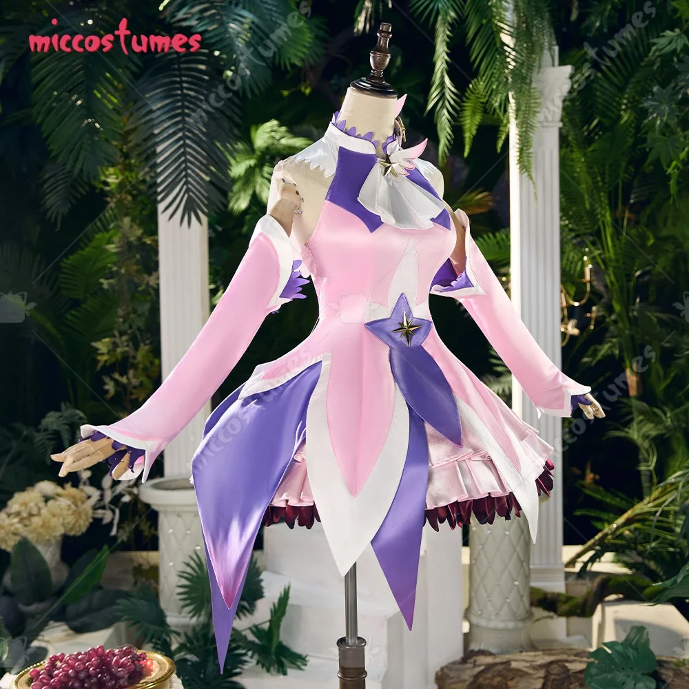 

2026 Halloween Cosplay Costumes Miccostumes Women's Anime Illya Cosplay Costume Top and Skirt with Hand Sleeves and Headpiece