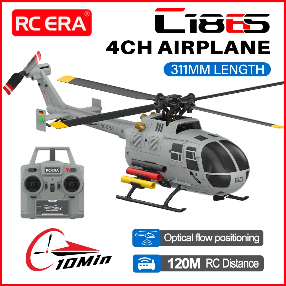 RC ERA C186S BO105 Helicopter Brushless 4CH Optical Flow Positioning 6-Axis Gyro Helicopter