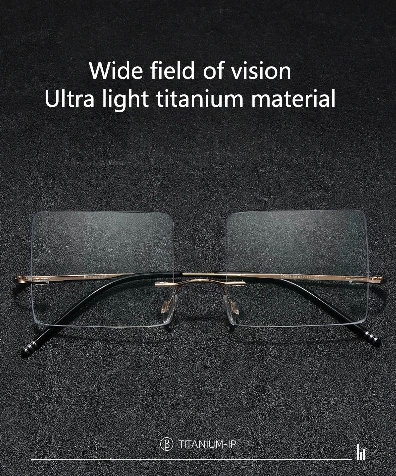 Special Glasses For Playing Billiards Men's Frameless High-Definition Eyeglasses Ultra Light Pure Titanium Prescription Eyewear