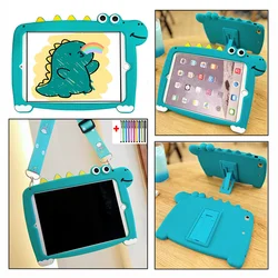 For iPad mini 1 2 3 4 5 6 Air2 3 4 9.7 2017/2018 Pro10.5 10.9 11 7th/8th 10.2 2019/2020/2021 Dinosaur Soft Case Stand Kids Cover