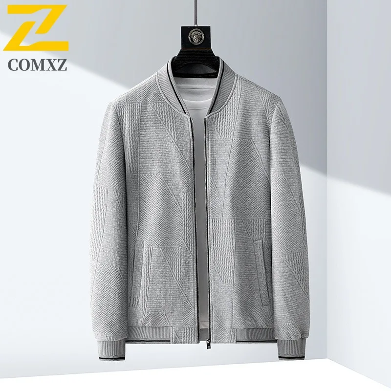 

COMXZ легкая роскошная мужская куртка с бейсбольным воротником, легкая мотоциклетная куртка в американском стиле, прочная осенняя одежда в повседневном стиле