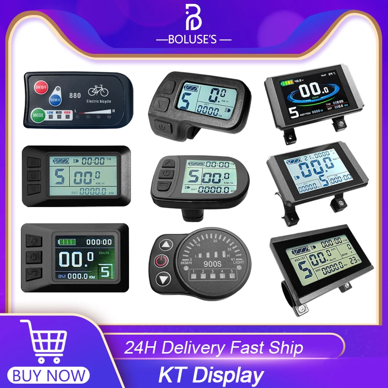 Ebike Display KT LCD3 LCD4 LCD5 LCD7U LCD8H LCD8S LCD10H LCD11 LED900S LED880 24V36V48V72V Bike Accessories Cycling