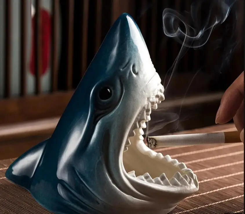 European Shark Storage Ashtray Crafts Living Room Entrance Office Decoration Accessories Car Gift for Boyfriend