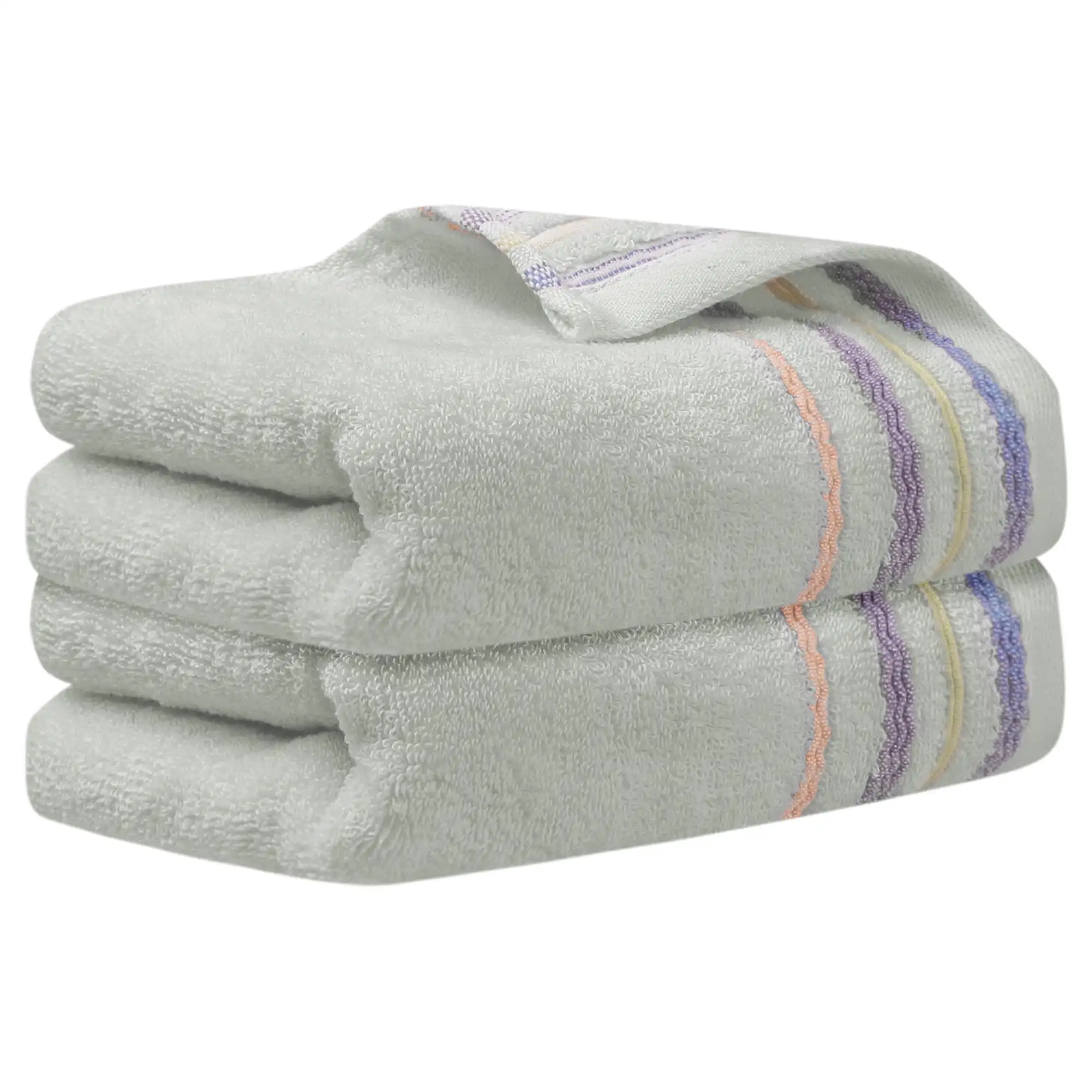 

Colorful Striped Pattern 2 Pack Hand Towels Quick Drying Towel Light Grey 13 x 30