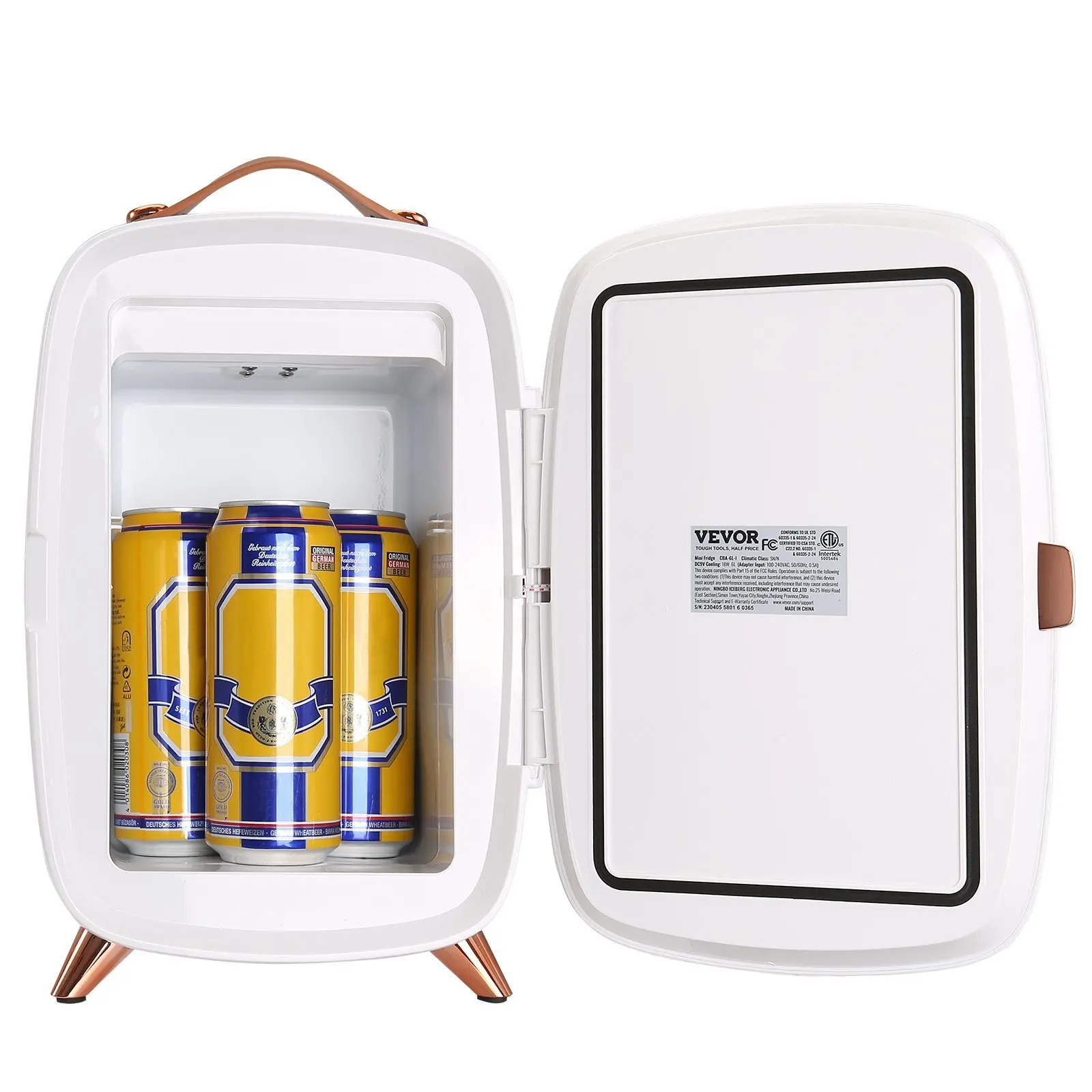 

Vevor Mini Fridge for Bedroom, 6L Luxury Skin Care Fridges with Mirror and LED Light, AC/DC Cosmetic Fridge for Office Dorm Car,