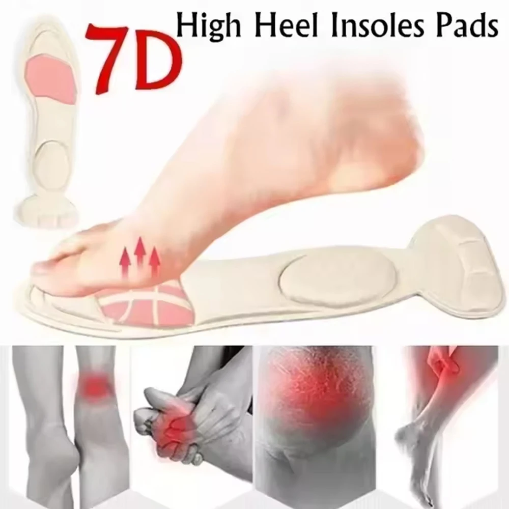 نعل داخلي ناعم من إسفنج الذاكرة للأحذية ذات الكعب العالي للنساء، نعل داخلي غير قابل للانزلاق، نعل داخلي مريح قابل للتهوية لتدليك القدم، دعم قوس القدم #6
