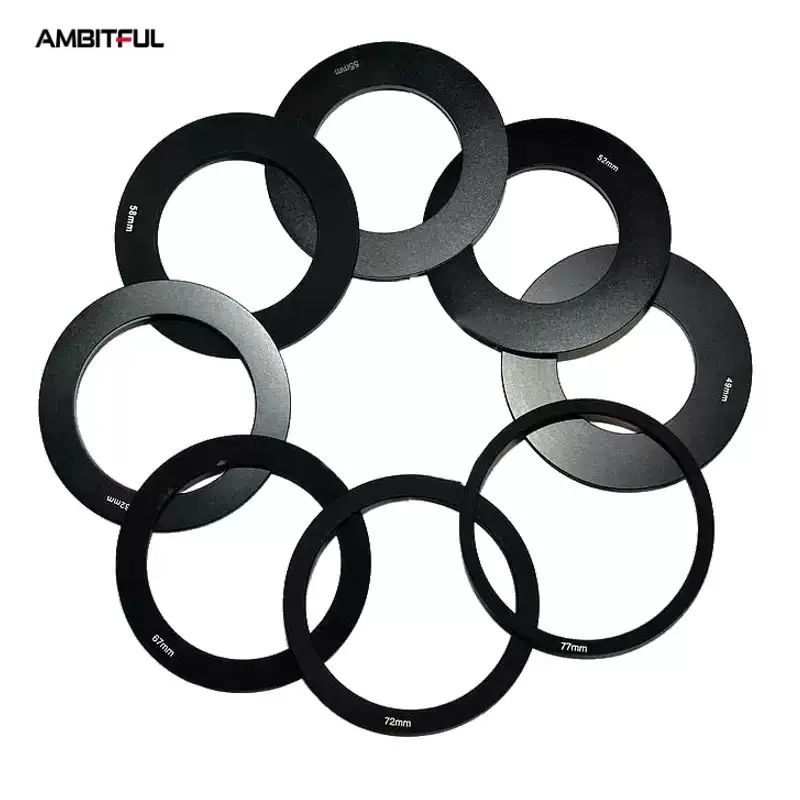 Anneau adaptateur d'objectif de téléprompteur Ambitful, type P, anneaux adaptateurs universels pour téléprompteur 49/52/55/58/62/67/72/77/82mm