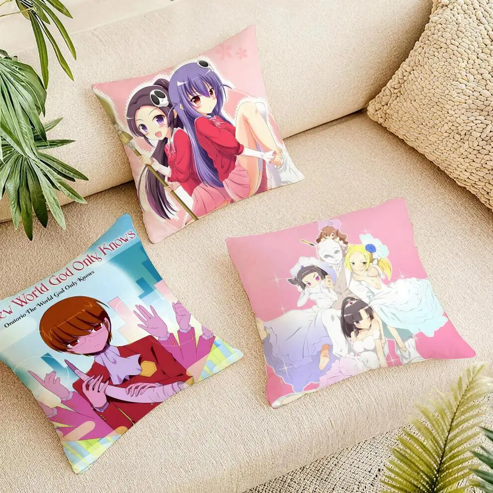 Smart Anime World God Cushion Cover Short Plush Pillowcase, Washable Wrinkle Resistant Cover for Bedroom Gift
