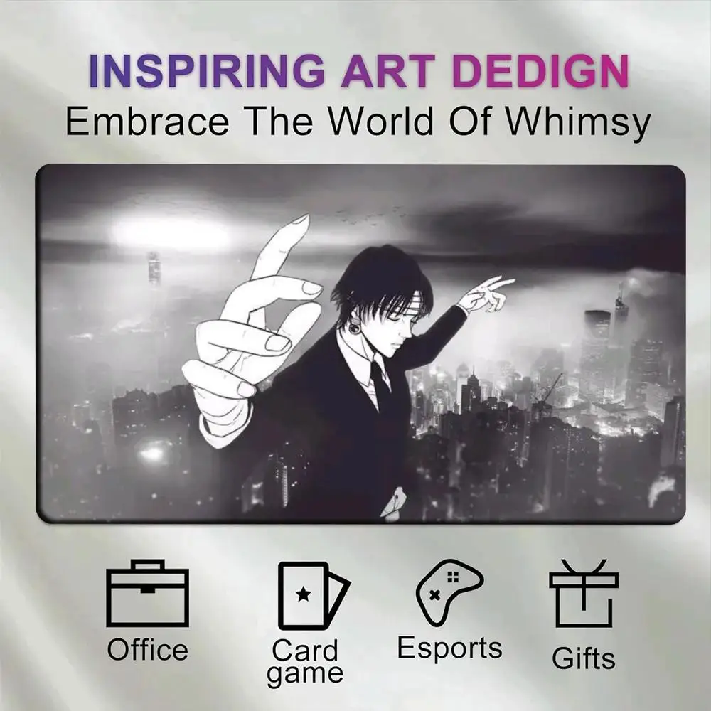 XXL Cool Black White Anime Character Mouse Pad Base Manga Suit Man City Night Sky Handsome accesorios escritorio