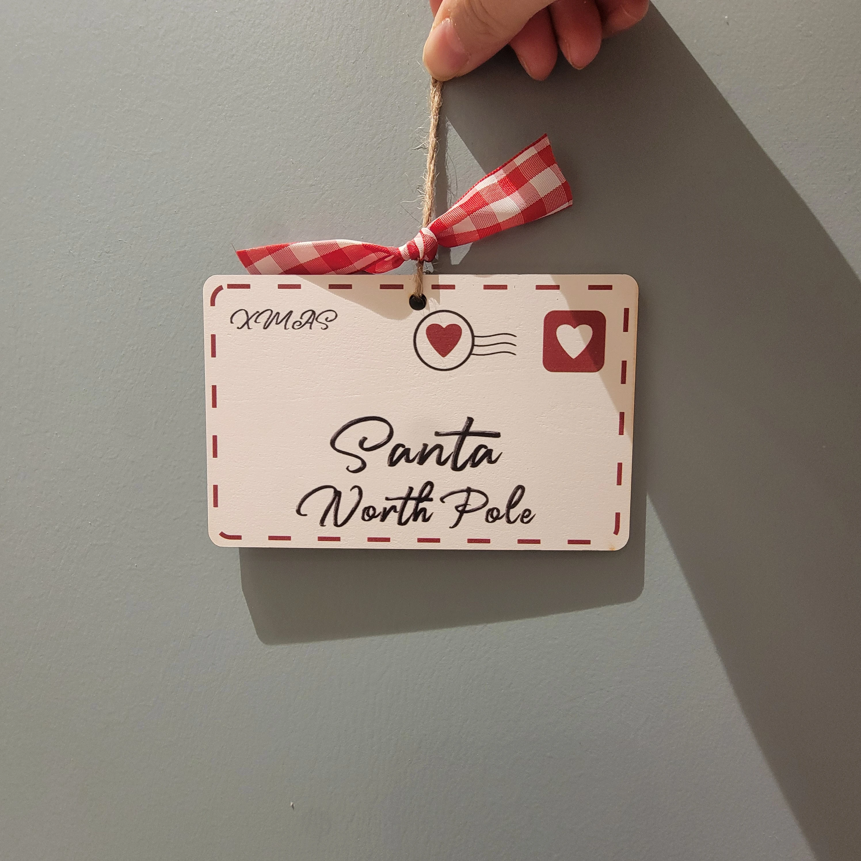 

christmas ornament gift items Vintage - Style “Santa North Pole” Envelope Ornament - Christmas Decor 4pcs/pack