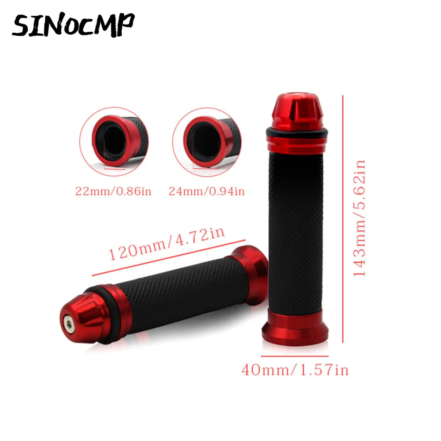 

1 пара руля мотоцикла для ATV Moto Cnc, ручки, алюминиевый резиновый гелевый руль, красный, новые детали мотоцикла