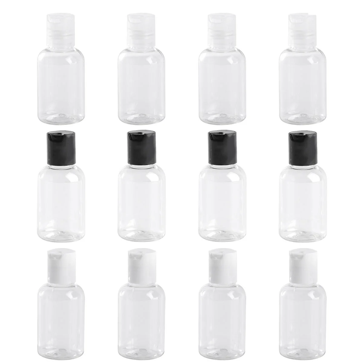 

12Pcs 50Ml Lotion Bottle with Press Dispenser Refillable Portable Plastic Bottles for Travel Bathroom Bedroom Shampoo