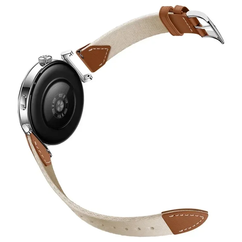 18mm Official Nylon+Leather Strap For Huawei Watch GT5/4 41mm Fashion Braided Bracelet Wristband Huawei Watch GT5 Pro 42mm Belt