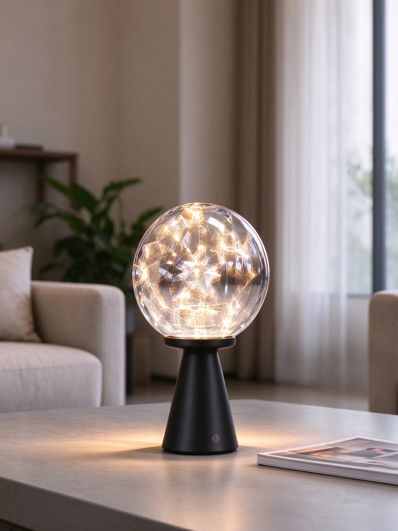 1-モダンな高級感あふれるガラス製ラバランプ。持ち運び可能で充電式。お部屋の雰囲気を高める、寝室やベッドサイド、机の上に置ける装飾用ledテーブルランプ。