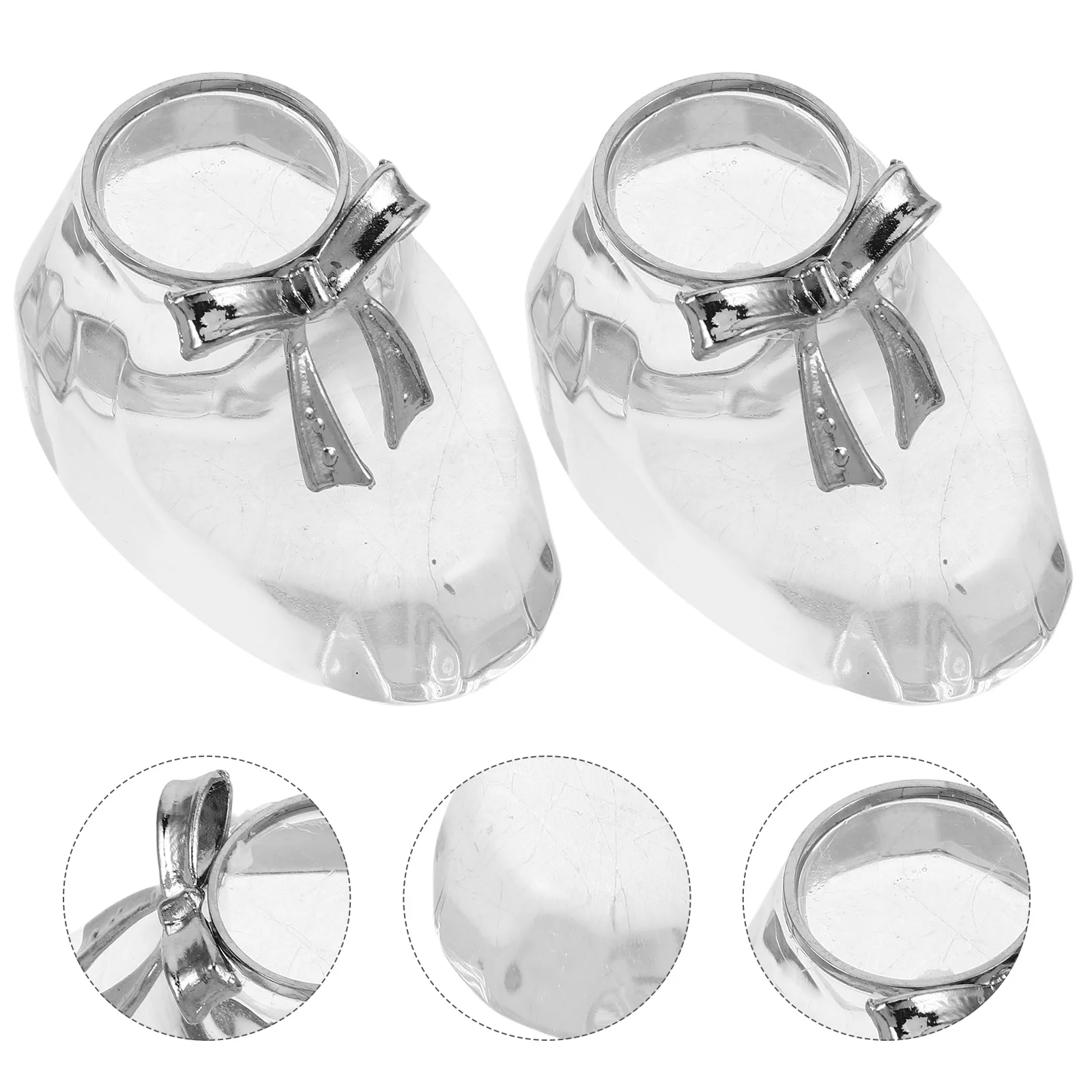 

2Pcs Crystal Baby Shoe Ornament Transparent Keepsake Baby First Christmas Decoration Shower Favor Tabletop Decor