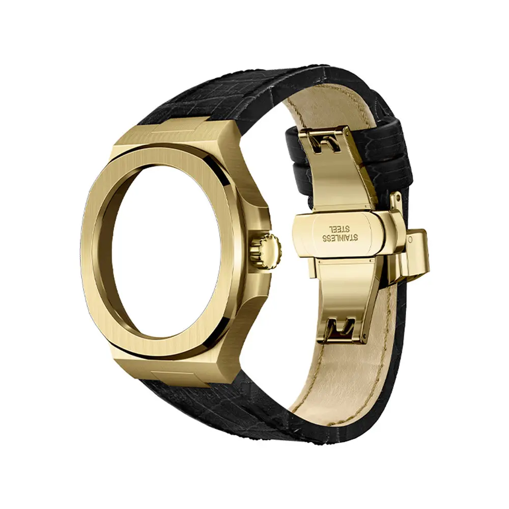 Custodia Premium in acciaio inossidabile 316L + cinturino in pelle AP Mod Kit per Huawei Watch GT Cyber