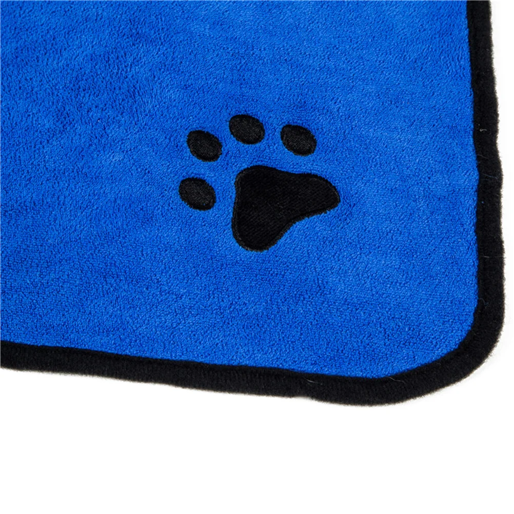 

Dog Towel Pet Bath Robe Size M Blue Super Absorbent Microfiber Fast Dry Quick-Dry Bathrobe Wrap Adjustable Neck Tape for Dogs