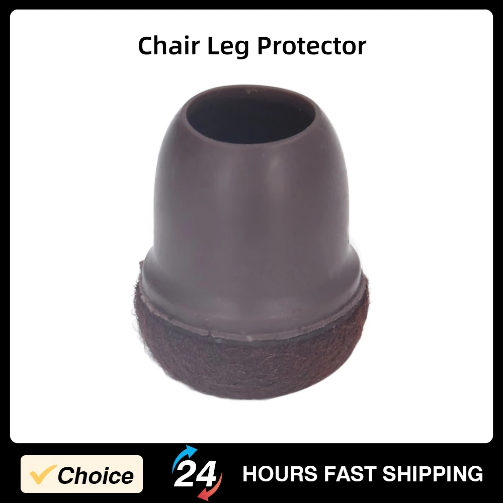 8Pcs Chair Leg Protector Round Chair Foot Pad Elastic TPE Table Leg Cover Furniture Accessories Brown