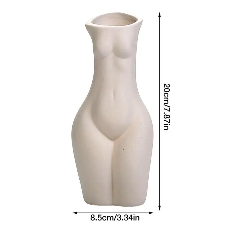 Jarrón corporal de cerámica para mujer, florero de cerámica para plantas, maceta para mesa, centro de mesa, esculturas para dormitorio y baño