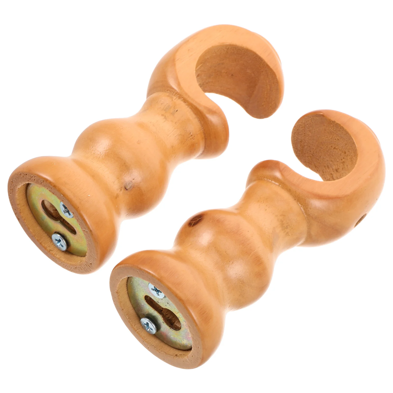 

2Pcs Wood Curtain Support Brackets Timeless Roman Style Strong Load Bearing for Window Drapes Bedroom Living Room Wall Mounted