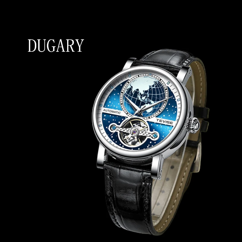 

DUGARY Fashion Sky automatic mechanical watch Tourbillon waterproof luminous sports Wristwatch Leather strap Relogio Masculino