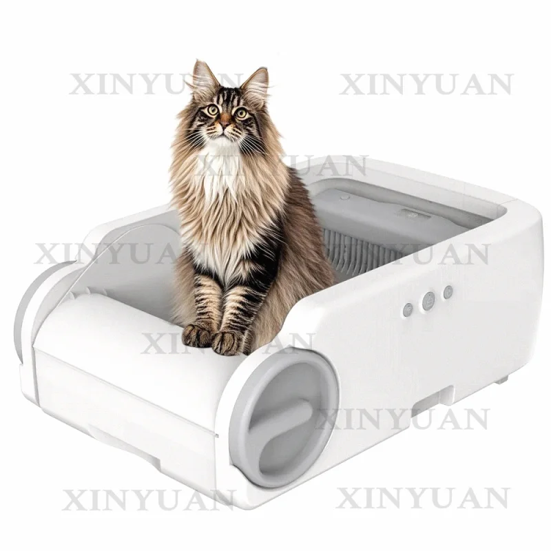 Cat Litter Box, Intelligent Self-cleaning Anti-splash Pet Cat Toilet, Cat Litter Tray Supported with WiFi Control