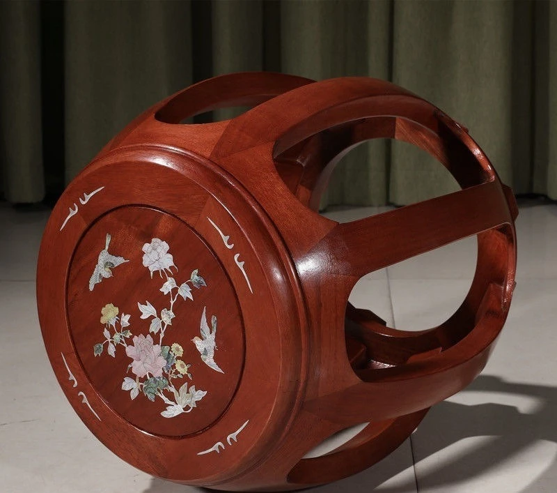 Solid wood round stool, Chinese small low stool, rosewood drum pier embroidery pier, shoe changing stool